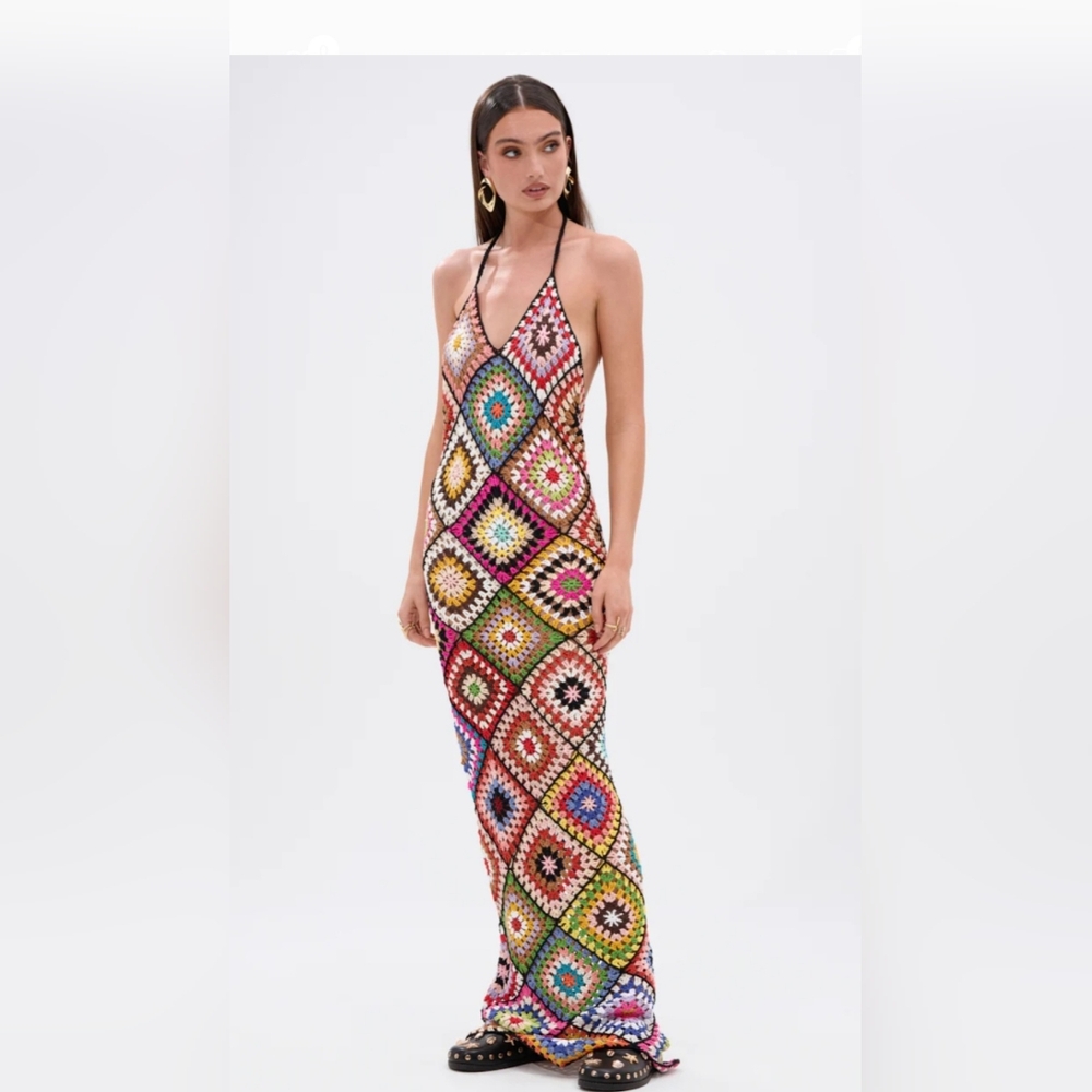 DONT LET ME GO CROCHET MAXI DRESS - S